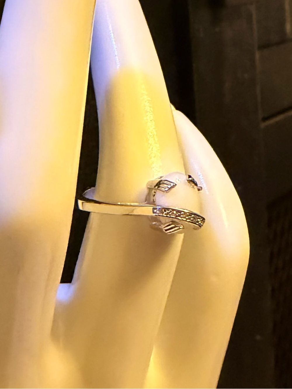 ✨ Opal & White Topaz Ring | 14K White Gold Plated 925 Sterling Silver | Size 7 - Picture 4 of 9